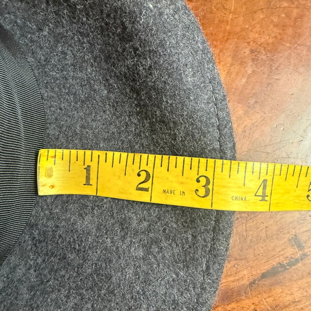 Eric Javits New York Wool Fedora Hat Charcoal Gray Wide Brim Made USA - Picture 10 of 10